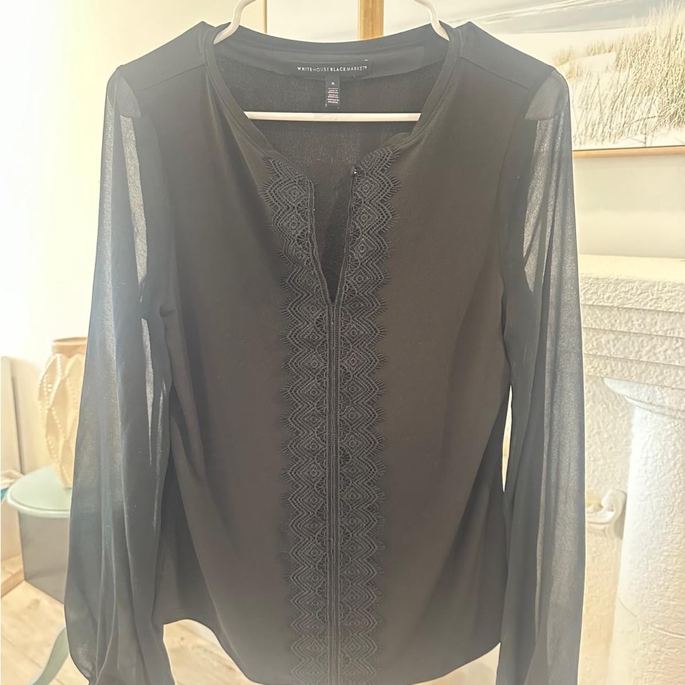 Black Sheer Sleeve Top